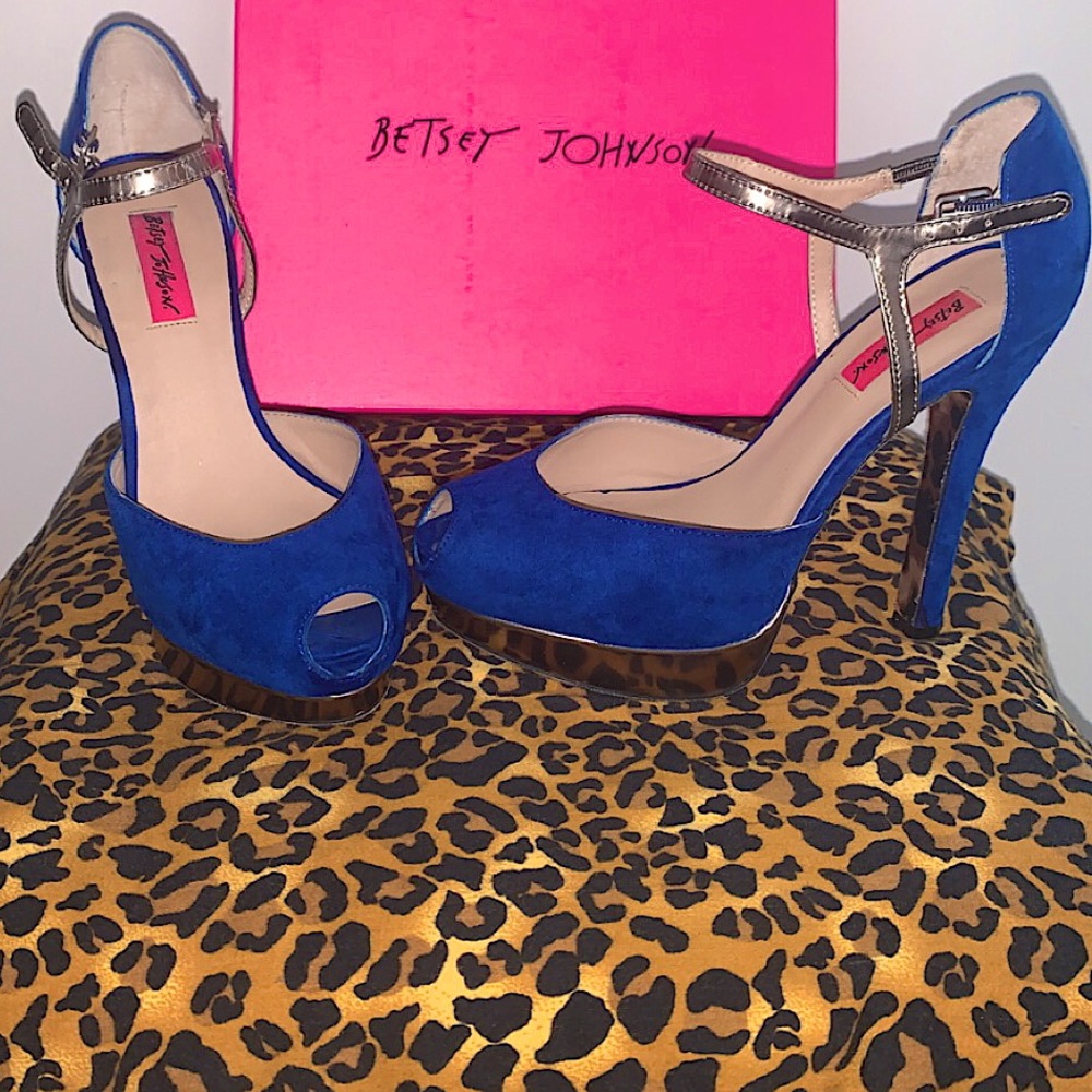 Betsey Johnson Suede Peep Toe Heel